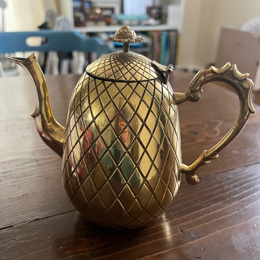 Vintage Brass Pineapple Teapot